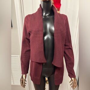Market & Spruce Burgundy Open-Front Cardigan